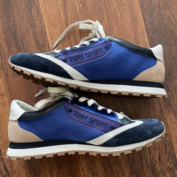 Tory Burch Navy Blue and White Sneakers - Picture 4 of 6